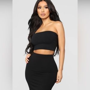 Fashion Nova Black Bandeau Top